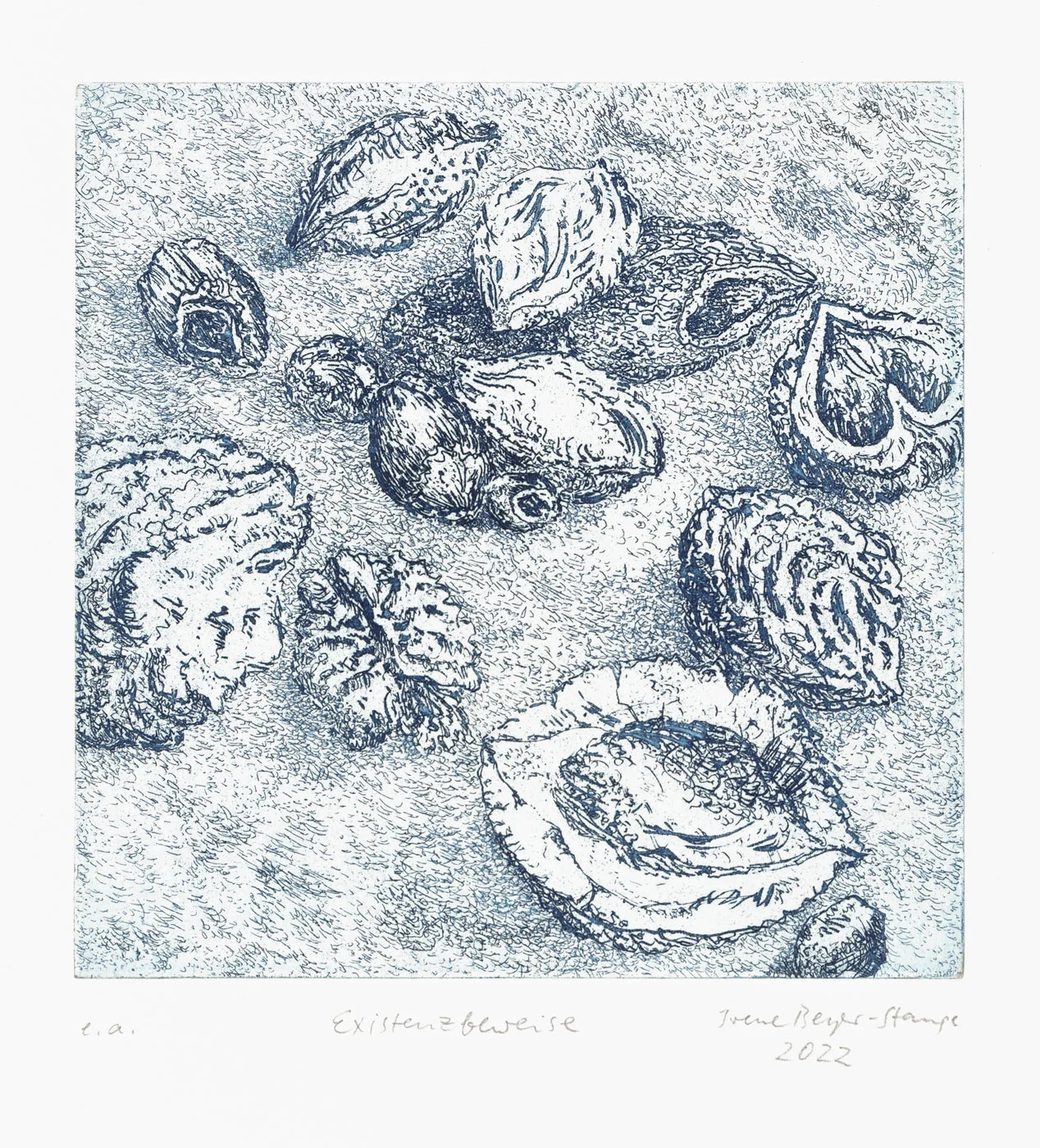 Existenzbeweise, Radierung, 2023, 14,0 cm × 14,0 cm